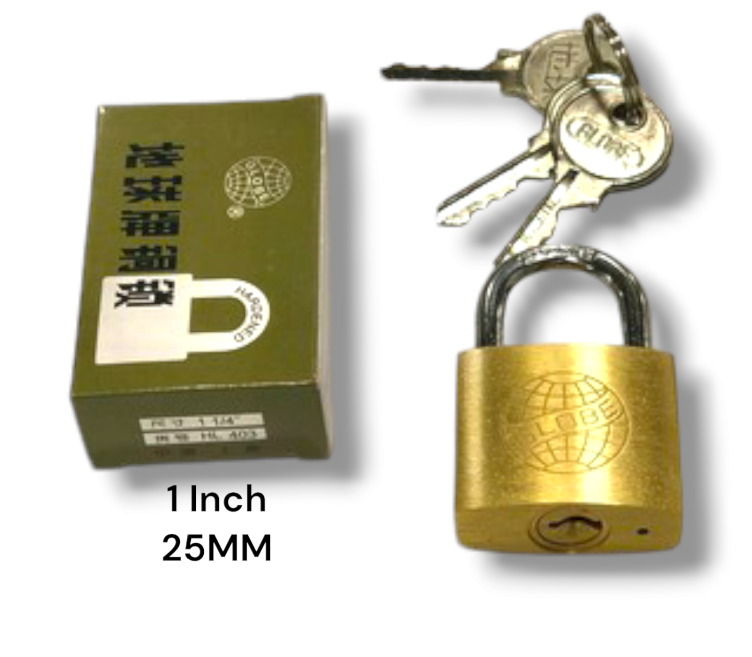 Globe Pad Lock Brass 25mm 1 Inch